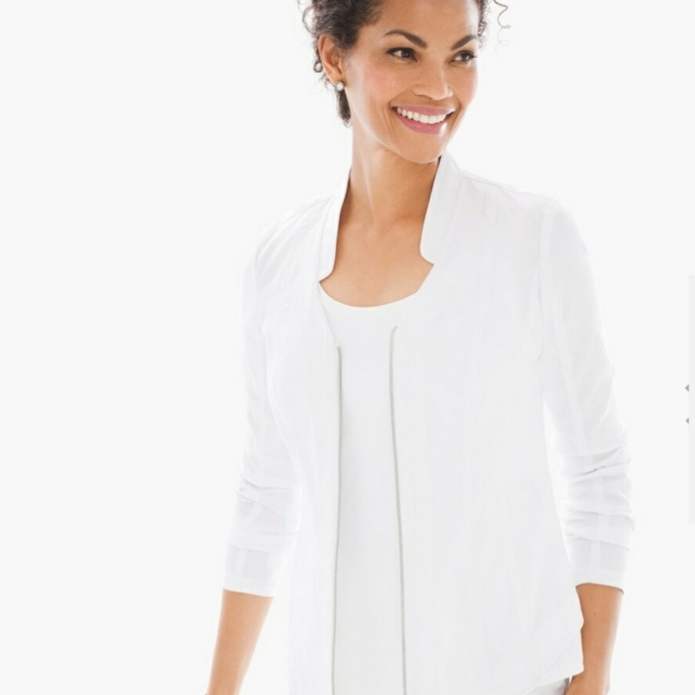 ZENERGY BY CHICO'S Mandie Mixed Fabric JacketSTYLE: 570178443